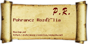 Pohrancz Rozália névjegykártya